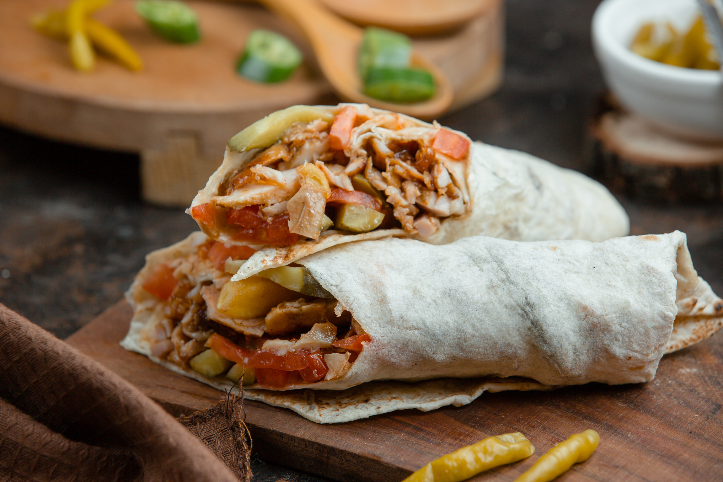 Chicken Kebab Wrap in Flatbread 